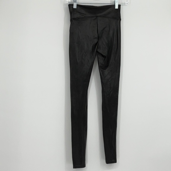 Spanx Faux Leather Stripe Leggings XS Tall NWT $110 Retail - Picture 3 of 4